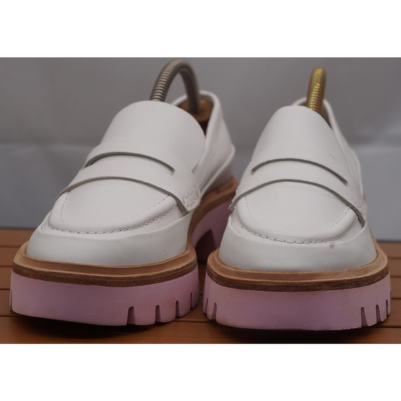 Anthropologie Oncept Heeled Loafers White & Pink Womens US 7 Boho Hipster - Picture 4 of 16